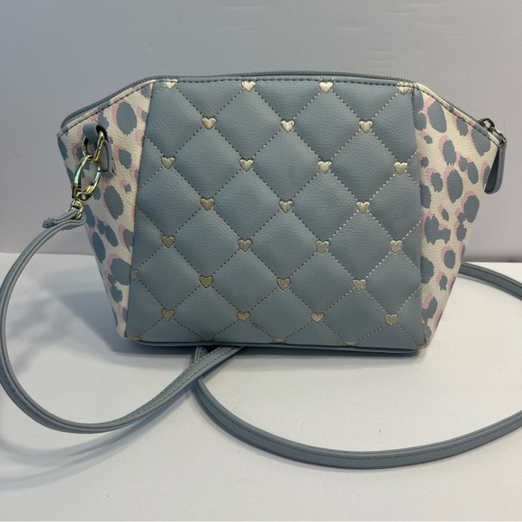 Luv Betsey - Betsey Johnson Blue, White & Pink heart Accent Crossbody Bag - Picture 2 of 9